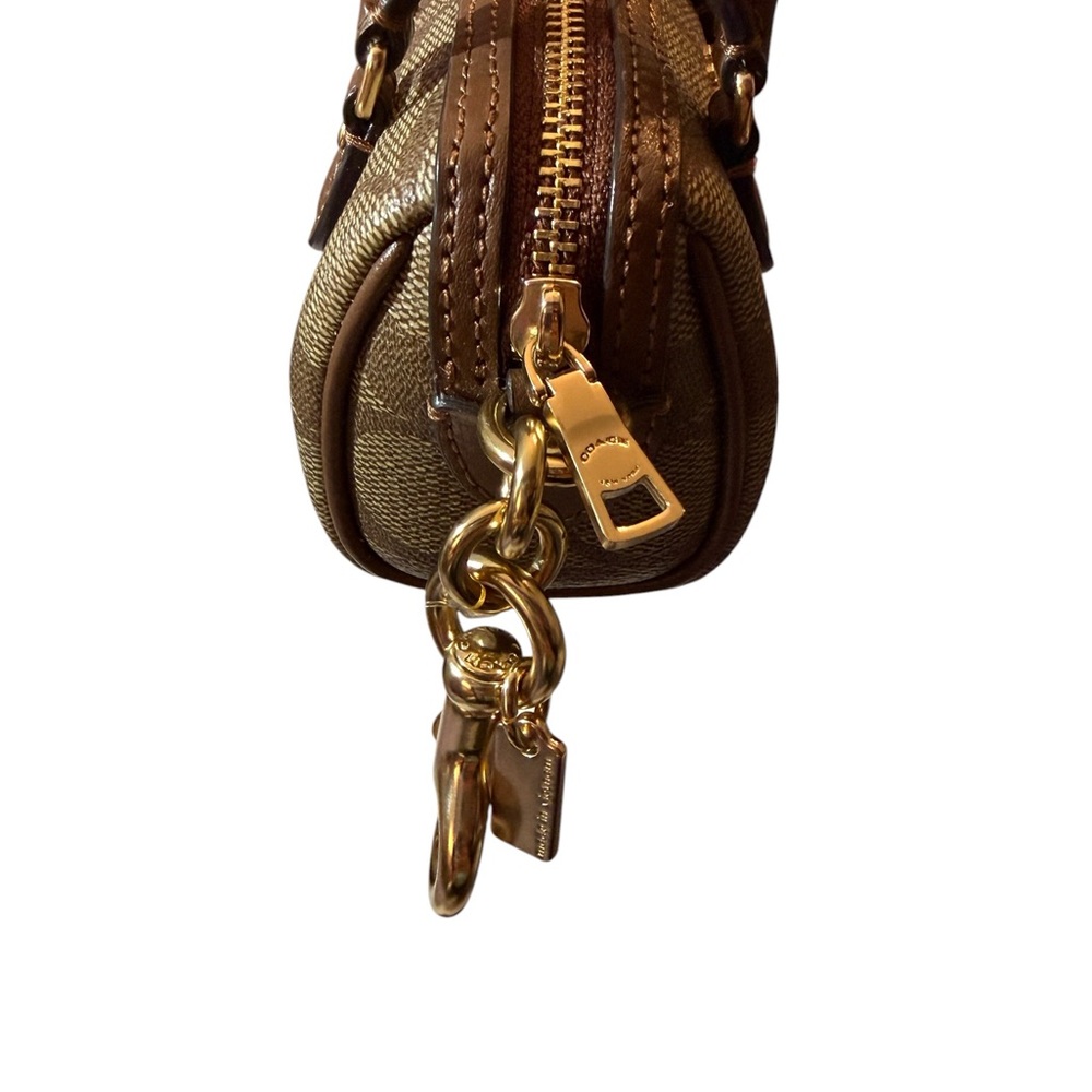 Coach Mini Satchel in Brown Signature Canvas with Gold Hardware 🤎 - Picture 10 of 15